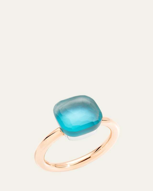 Nudo Classic Ring in Sky Blue Topaz and Mother of Pearl, Size 47